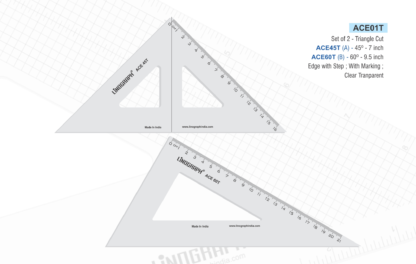 ACE01T-Set Square Triangle Cut 7x9.5 Inches