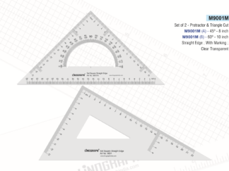 M9001M-Set Square Protractor & Triangle Cut  8x10 Inches