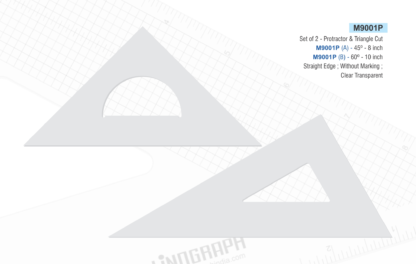 M9001P-Set Square Protractor & Triangle Cut  8x10 Inches