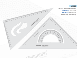 M9028-Set Square Protractor & Curves Cut (Thick ) 8x10 Inches