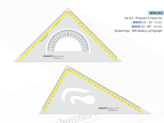 M9028C-Set Square Protractor & Curves Cut (Thick ) 8x10 Inches