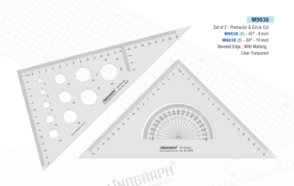 M9038-Set Square Protractor & Circle Cut 8x10 Inches
