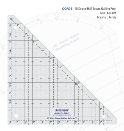 CQR06-45° Half Square Quilting Ruler