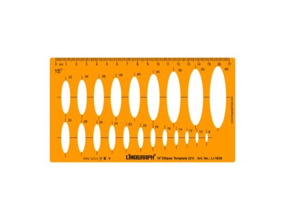 Li-1836 - 15 Degree Ellipse Template ( 21 Ellipses)